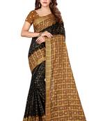 Multicolor hand woven art silk saree with blouse