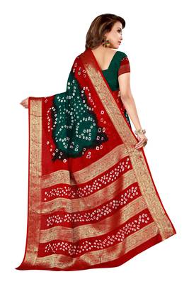 Multicolor hand woven art silk saree with blouse 2