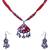 Royal Jaipuri Designer Red Pendant N Earrings Set