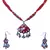 Royal Jaipuri Designer Red Pendant N Earrings Set