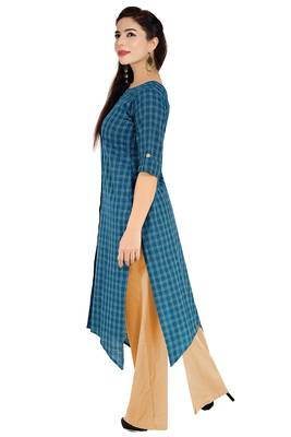 Blue Printed Cotton Kurtis 4