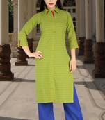 Green Printed Cotton Kurtis