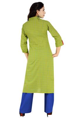 Green Printed Cotton Kurtis 2