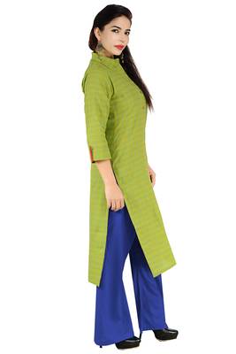 Green Printed Cotton Kurtis 3
