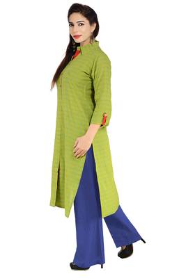 Green Printed Cotton Kurtis 4