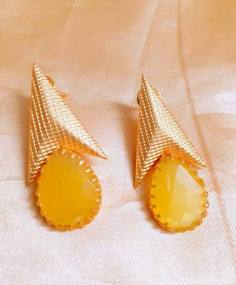 Yellow Agate Danglers Drops 1