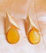 Yellow Agate Danglers Drops