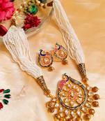 Royal Peacock White Kundan Necklace Sets