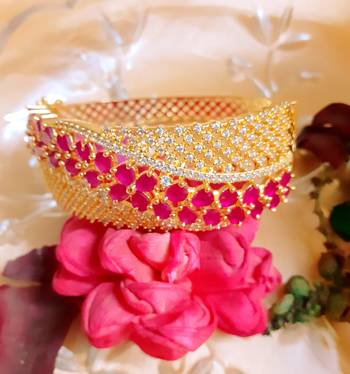 Pink Cubic Zirconia Bangles And Bracelets 1