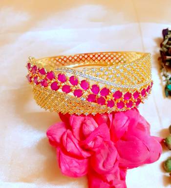 Pink Cubic Zirconia Bangles And Bracelets 2