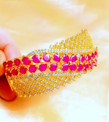Pink Cubic Zirconia Bangles And Bracelets 3