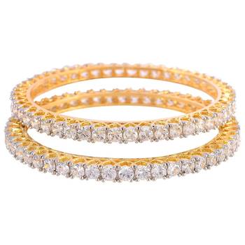 Gold Cubic Zirconia Bangles And Bracelets 1