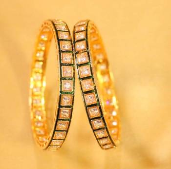 Gold Agate Kundan  Bangles And Bracelets 1