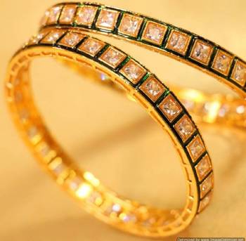 Gold Agate Kundan  Bangles And Bracelets 2