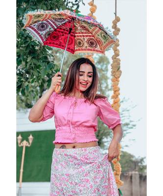 Flamingo Crop Top With Skirt Set 1