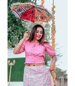 Flamingo Crop Top With Skirt Set