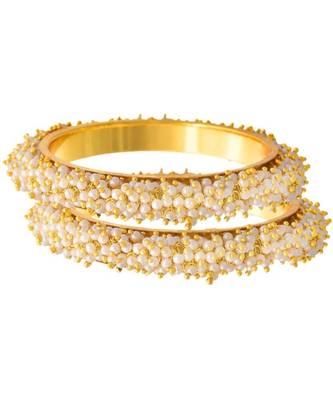 Gold pearl bangles and bracelets 5