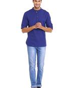 Yellow woven pure cotton men-kurtas