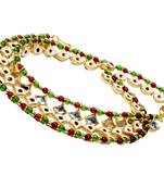 Meenakari Design Colourful Kundan Brass Payal Anklet