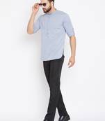 grey woven cotton men kurtas