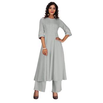 Women's grey rayon Stitched Suit 1