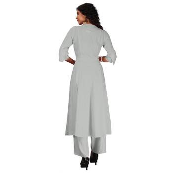 Women's grey rayon Stitched Suit 2