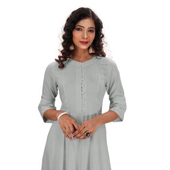 Women's grey rayon Stitched Suit 4