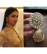 Latest Bollywood Celebrity Copy Kundan Pearl Jhumka Earrings Set