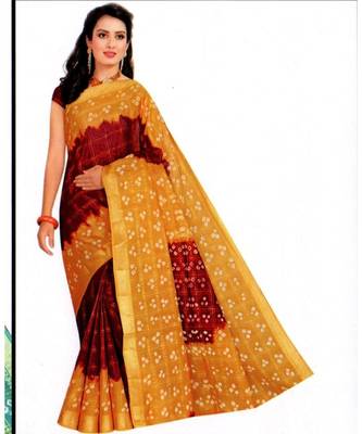 multicolor hand woven cotton saree with blouse 1