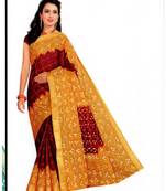 multicolor hand woven cotton saree with blouse