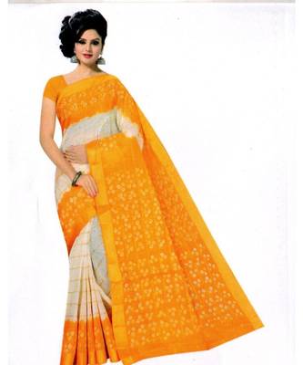 multicolor hand woven cotton saree with blouse 1