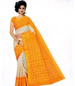 multicolor hand woven cotton saree with blouse