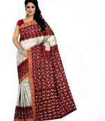 multicolor hand woven cotton saree with blouse