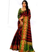 multicolor hand woven cotton saree with blouse
