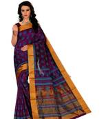 multicolor hand woven cotton saree with blouse