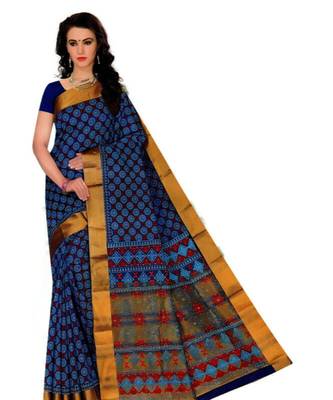 multicolor hand woven cotton saree with blouse 1