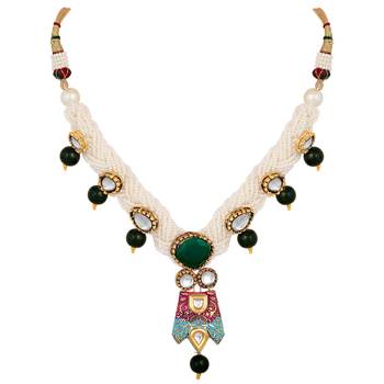 Stylish Designer Princess Style Gold Plated Kundan Necklace Set For Women 4