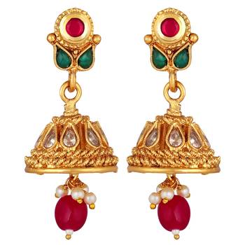 Attractive Gold Plated Pearls Beaded Necklace Set For Women 5