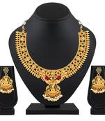 Peacock Inspired Gold Plated Necklace set for women