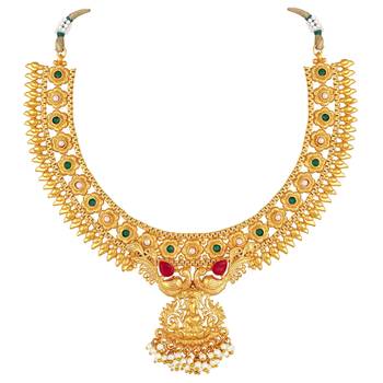 Peacock Inspired Gold Plated Necklace set for women 4