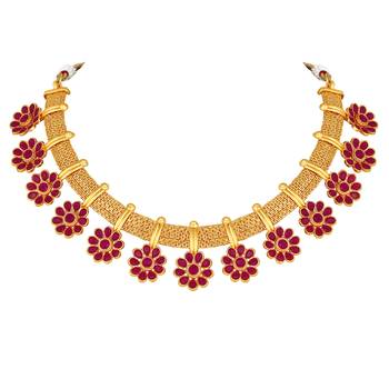 Wedding Wear Gold Plated Choker Style Necklace Set For Women 3