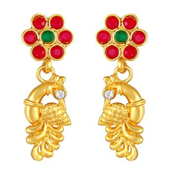 Traditional Wedding Wear Gold Plated Temple Necklace Set For Women 5