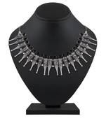 Traditional Wear Oxidised Silver Choker Style Necklace For Women And Girls