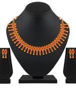 Ethnic Wedding Gold Plated Choker Style Necklace Set For Women