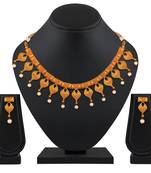 Wedding Designer Gold Plated Choker Style Necklace Set For Women