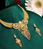 Traditional Designer 1 Gram Gold Plated Choker Necklace Set For Women And Girls