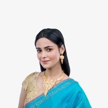 Attractive Traditional 1 Gram Gold Plated Choker Necklace Set For Women Or Girls 1