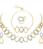 Alluring Party Wear Choker Style Fancy Necklace Set With Bracelet And Ring