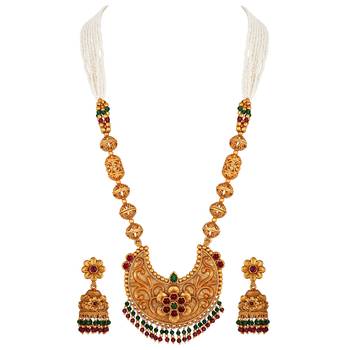 Attractive Pearls Beaded Necklace Set For Women 2