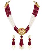 Attractive Gold Plated Kundan Studded Necklace Set For Women